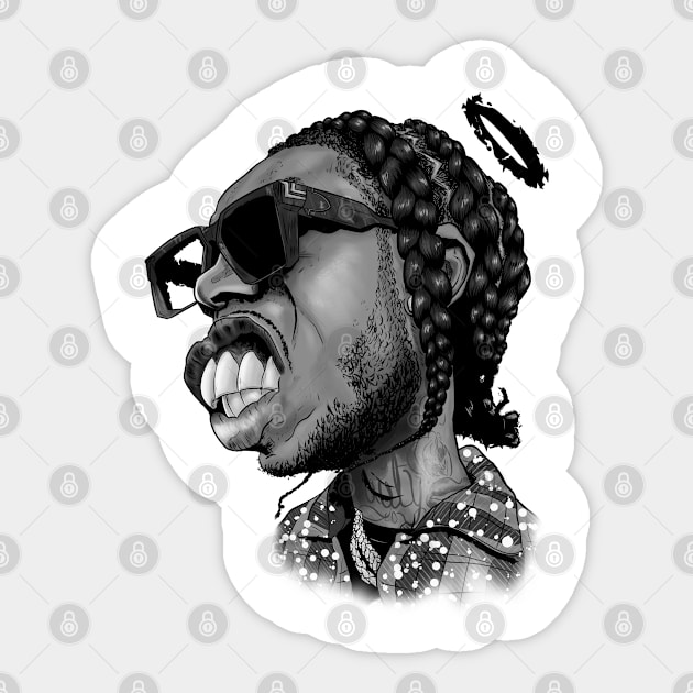 Pop Smoke Caricature Sticker by J Carlo 